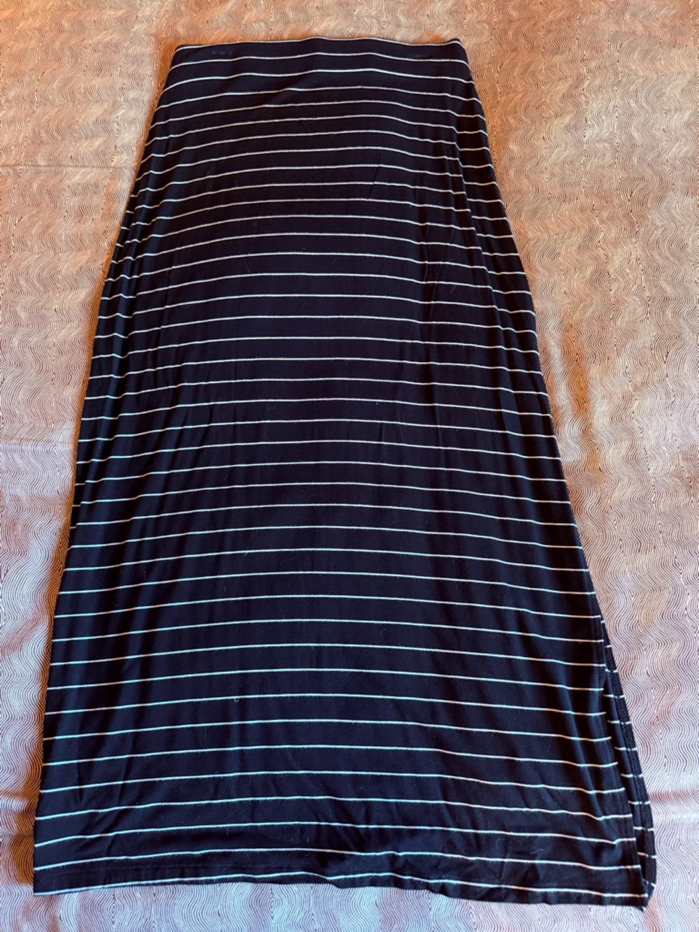 Old Navy Black Maxi Skirt with White Stripes